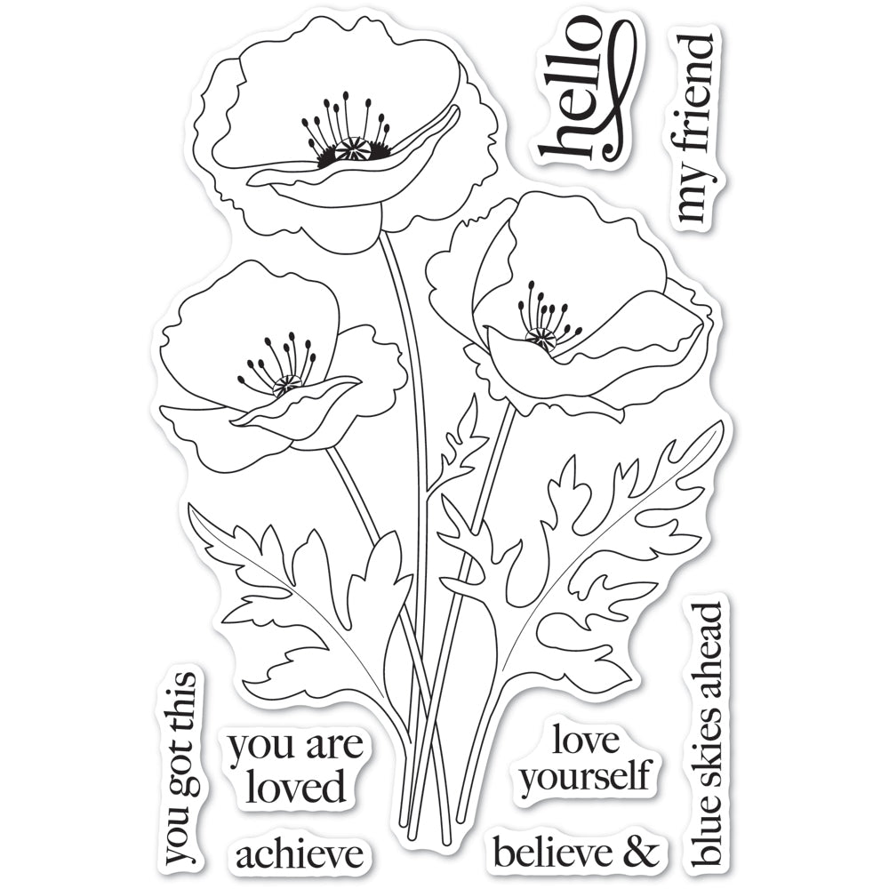 Memory box CL5281D – Playful Poppies Clear Stamp & Die Set