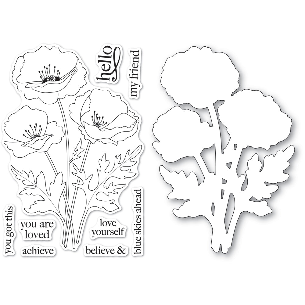 Memory box CL5281D – Playful Poppies Clear Stamp & Die Set