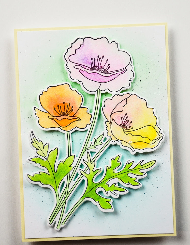 Memory box CL5281D – Playful Poppies Clear Stamp & Die Set