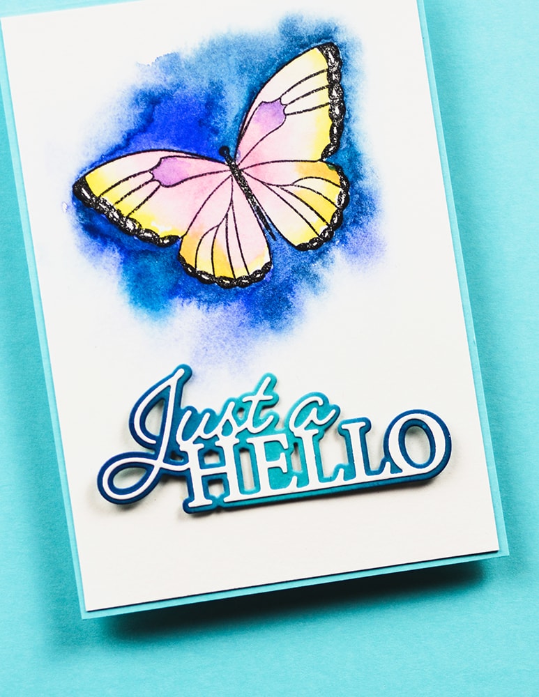 Memory Box CL5289D Hello Butterfly Stamp and Die set
