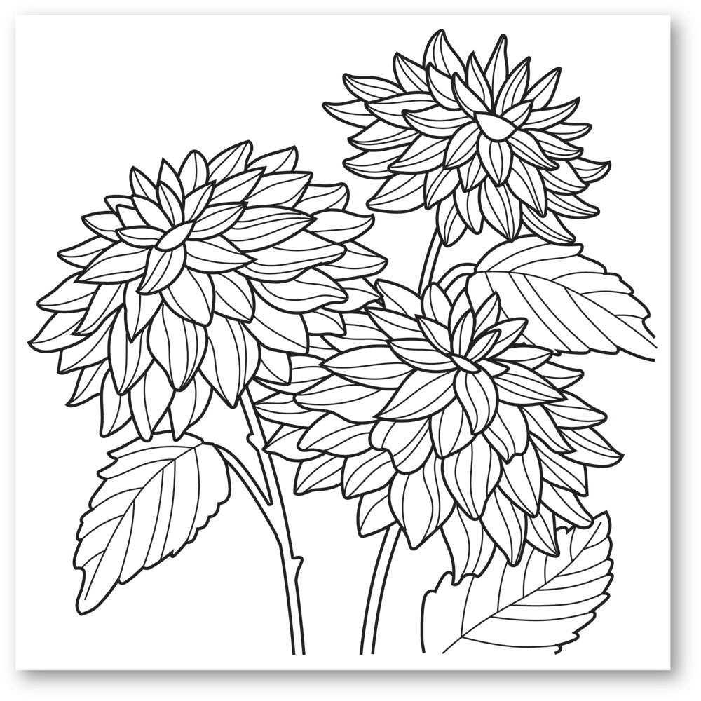 Memory Box Dahlia Stems Cling Stamp