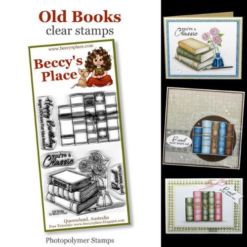 Beccy’s Place Old Books clear stamps