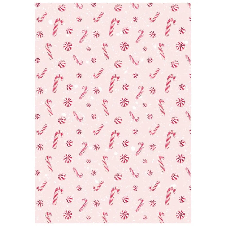 Stamperia Candy Christmas A6 Rice Paper Backgrounds (8pcs) (DFSAK6043)
