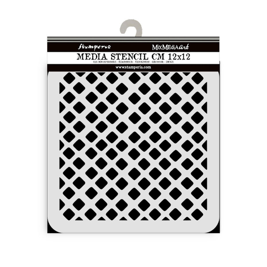 Stamperia Candy Christmas Thick Stencil 12x12cm Waffle Attern (KSTDS50)