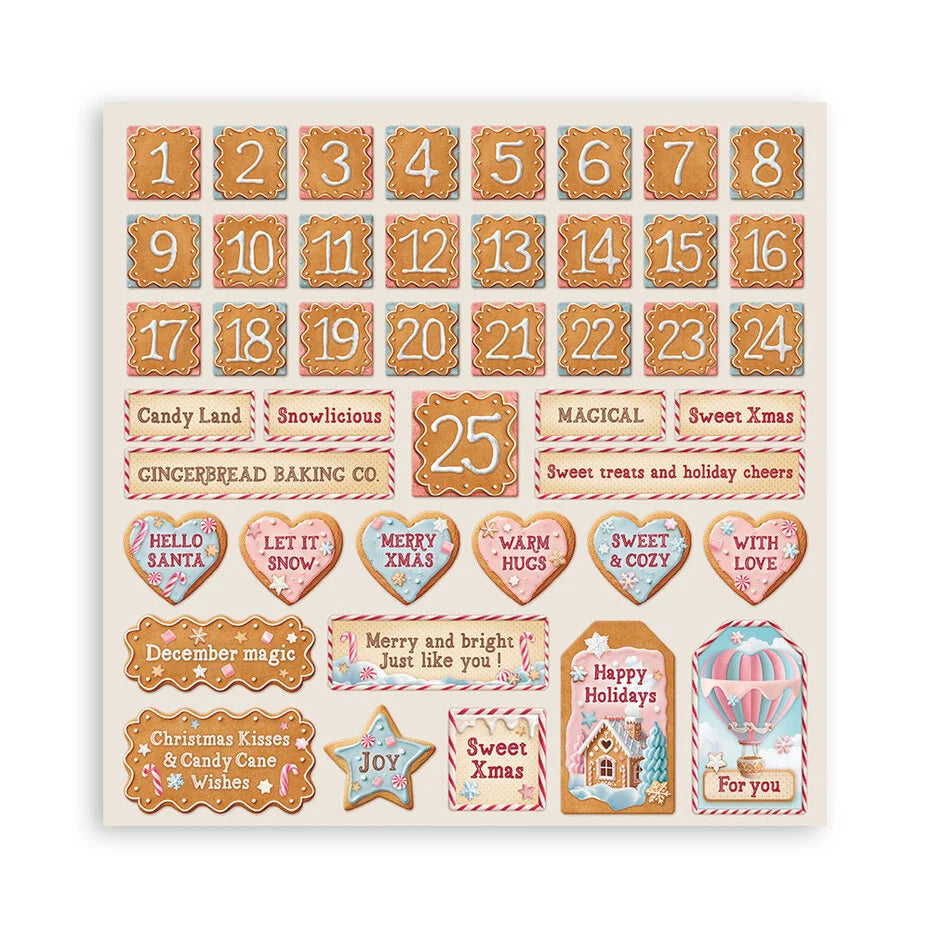 Stamperia Candy Christmas 12x12 Inch Paper Pack Maxi (Single Face) (SBBXLB27)