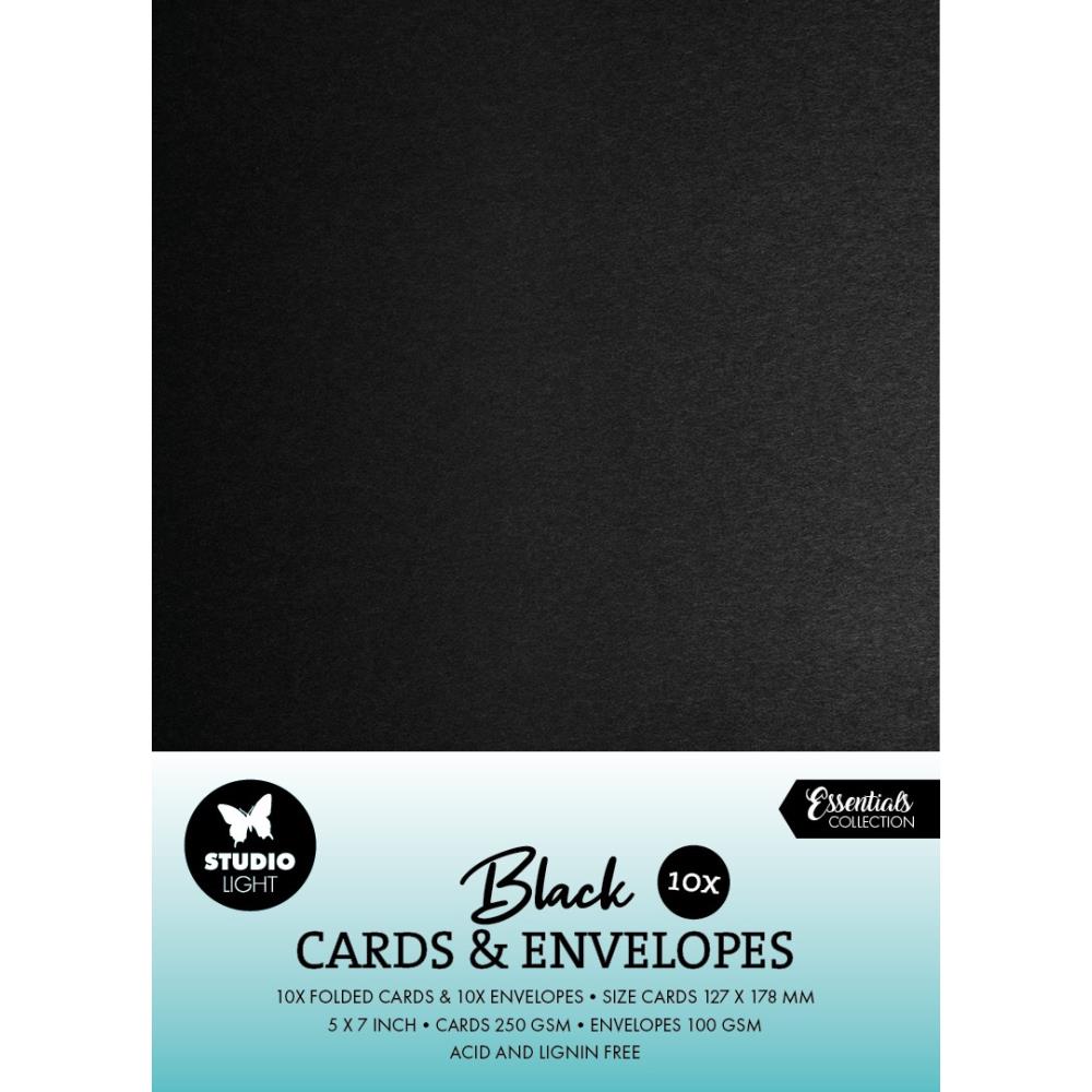 Studio Light Consumables 5"X7" Cards & Envelopes 20/Pkg Nr. 07 Black