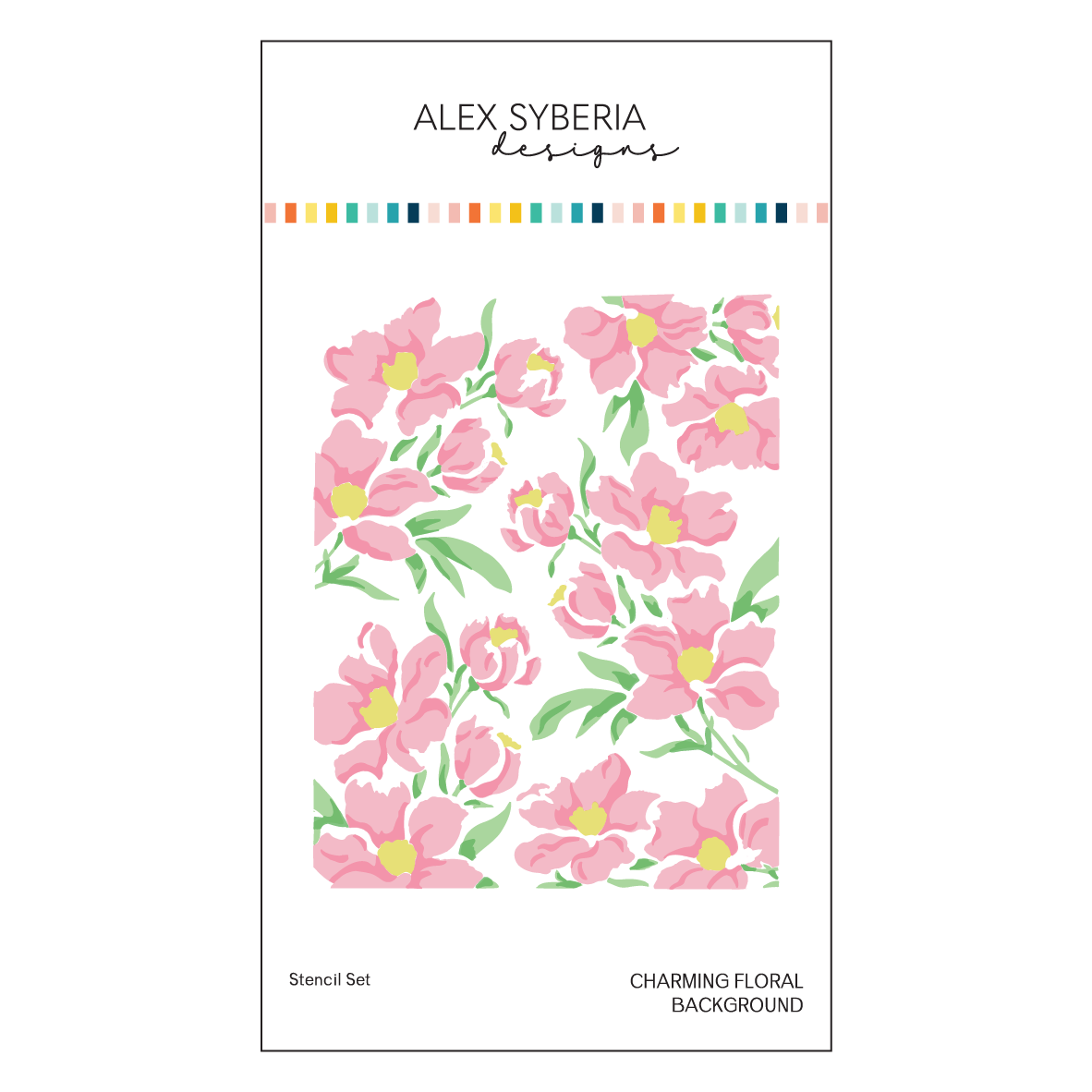 Alex Syberia Designs Charming Floral Background Stencil Set ASD-STE-PP-2