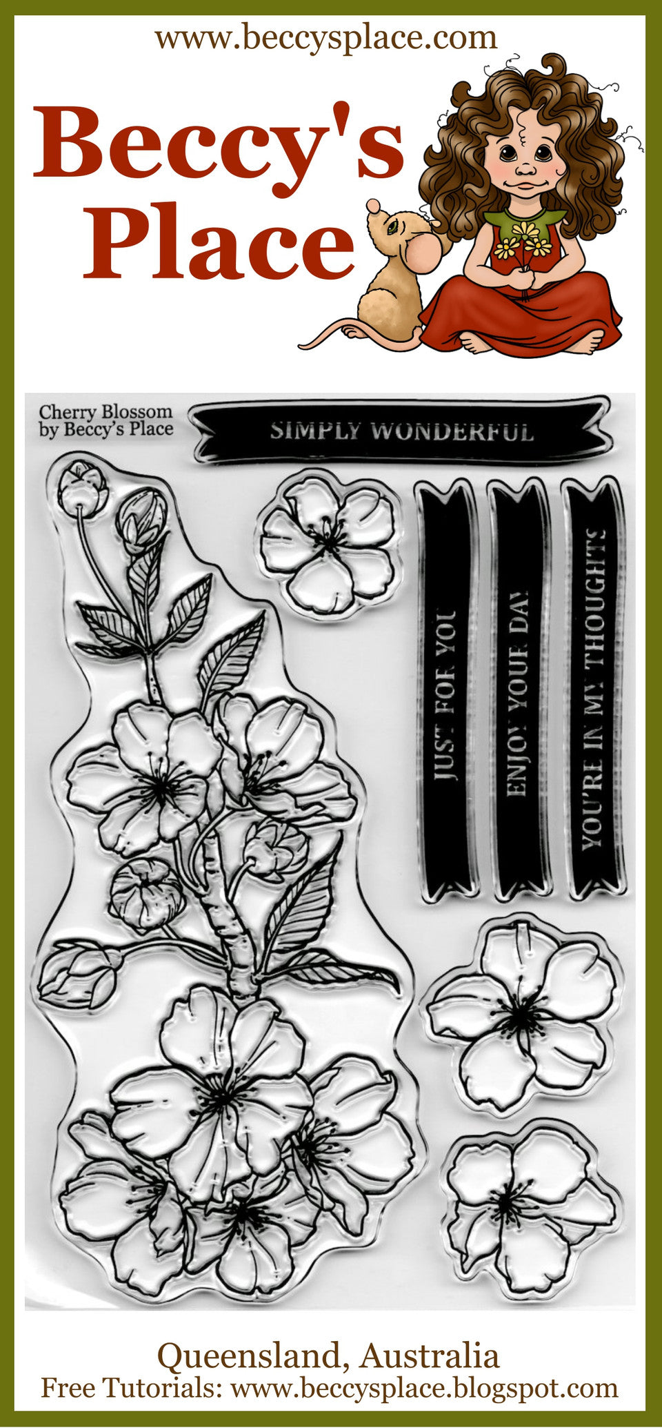 Beccy's Place Cherry Blossom clear stamps