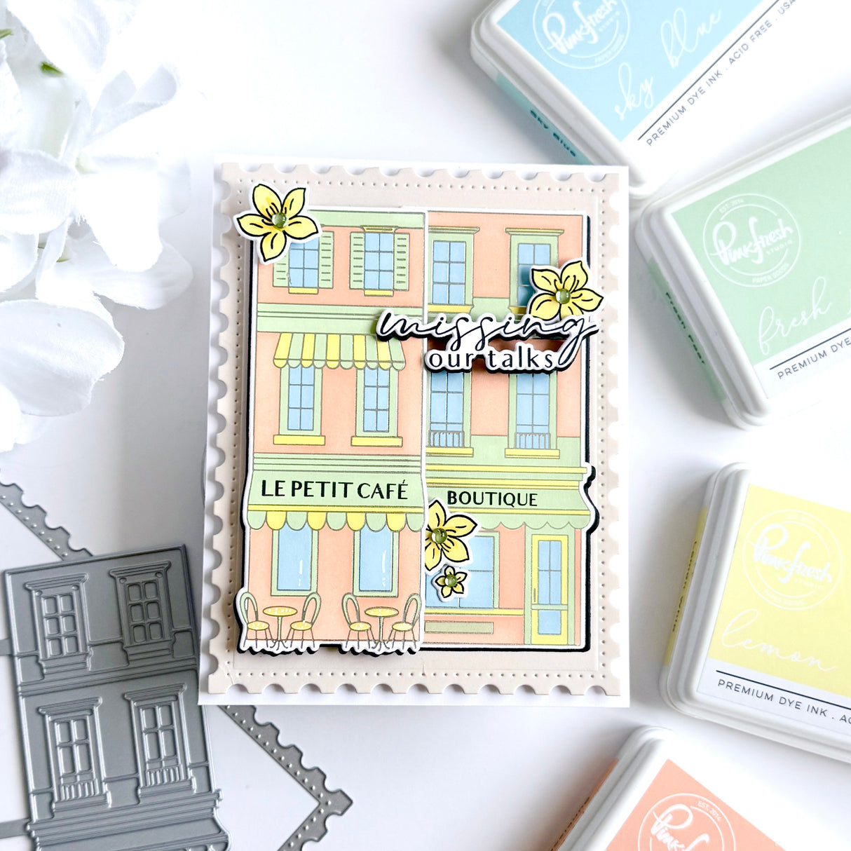 Pinkfresh Studio Darling District Stamp, Die & Stencil Bundle