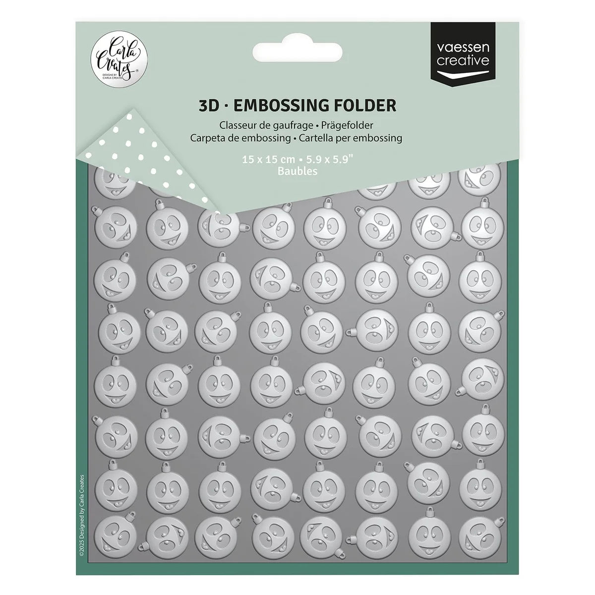 Vaessen Creative Embossing Folder Christmas Baubles