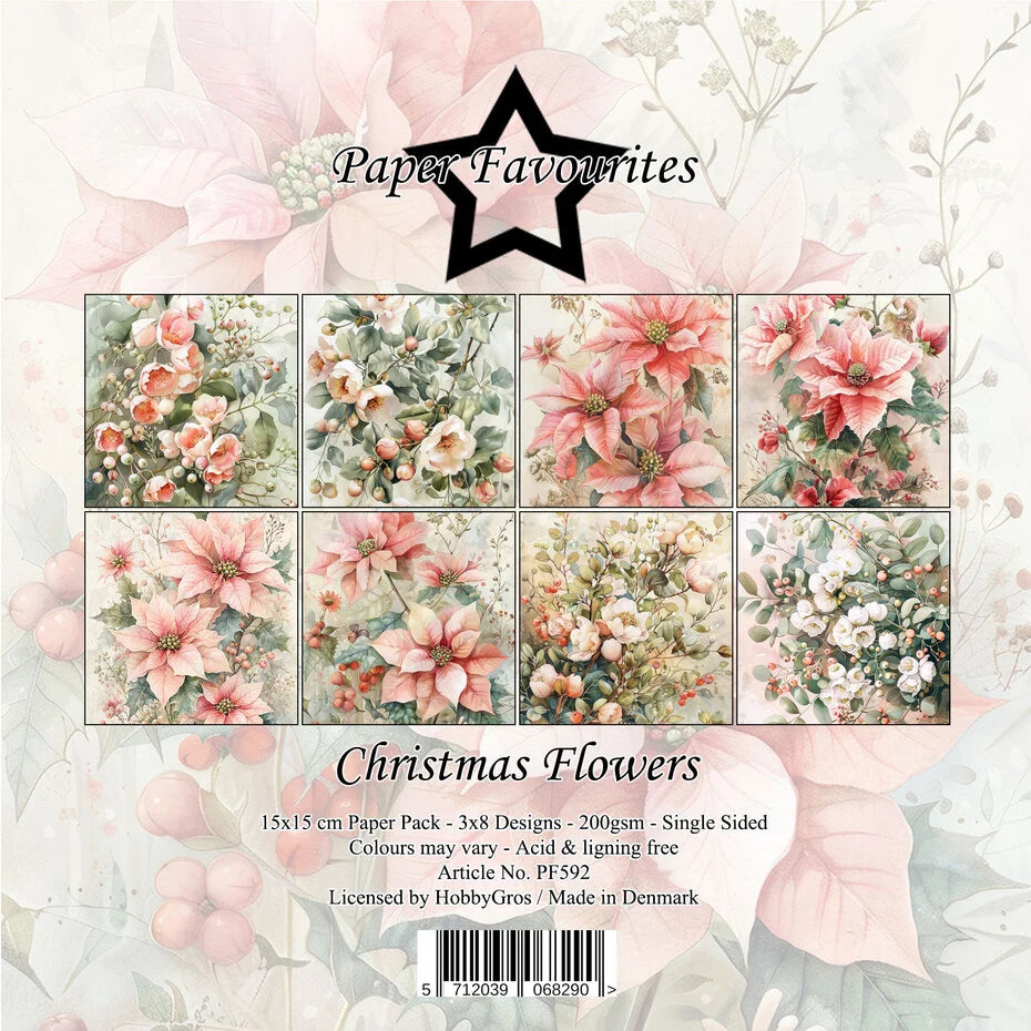 Paper Favourites Christmas Flowers 6x6 Inch Paper Pack - PF592