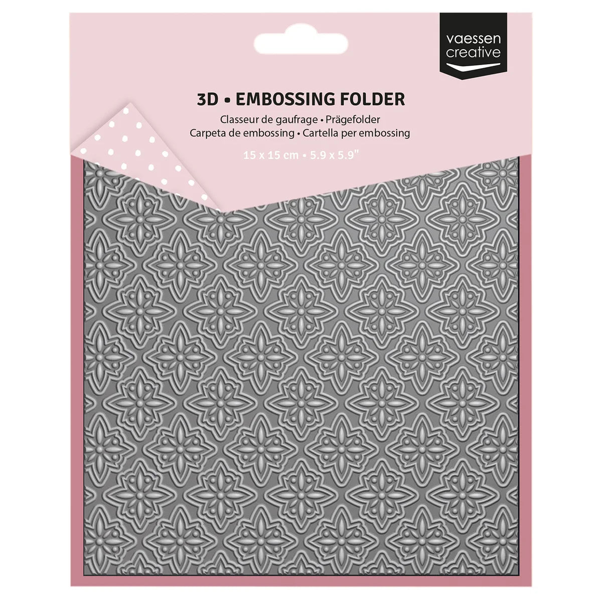 Vaessen Creative 3D Embossing Folder Christmas Stars 5.9x5.9"