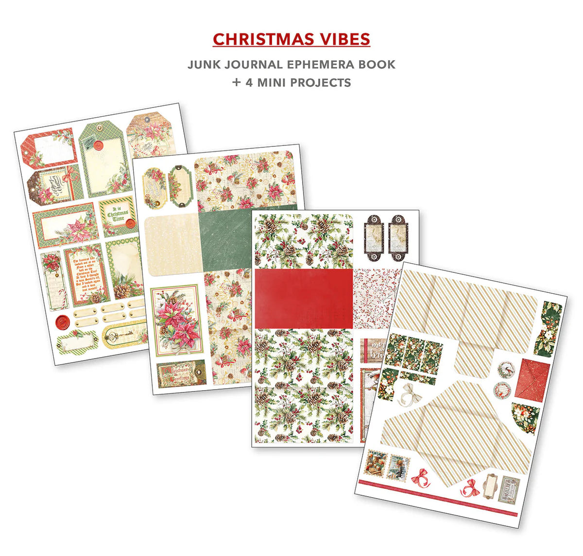 Ciao Bella Christmas Vibes Junk Journal & Ephemera Book A4 32/pkg