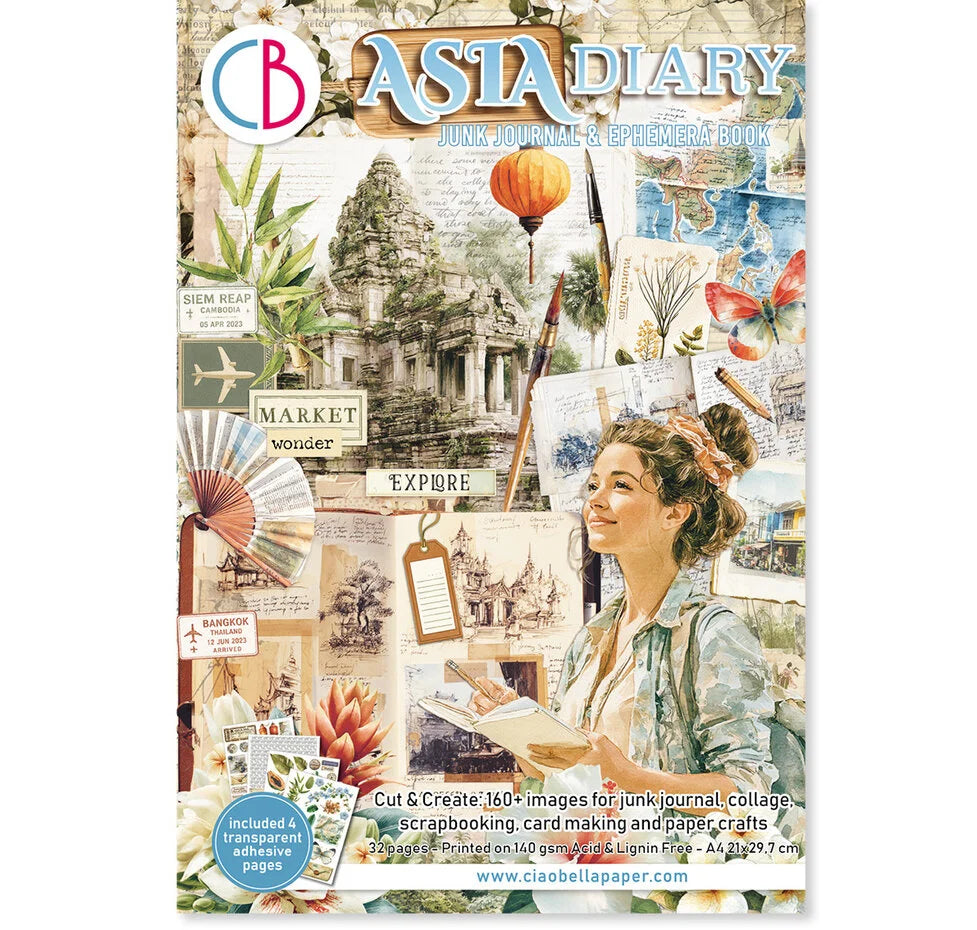 Ciao Bella Asia Diary A4 Junk Journal Ephemera Book (32pcs)CBB028