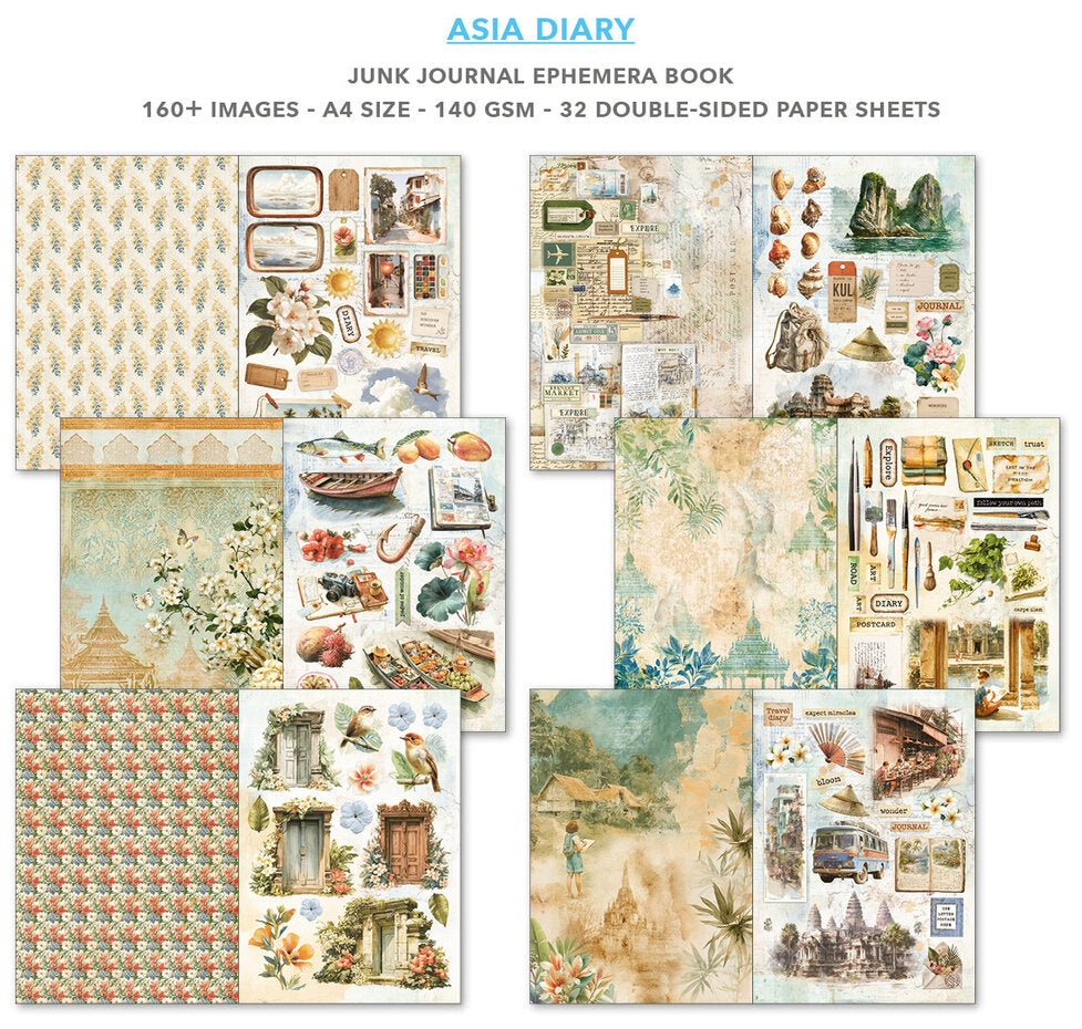 Ciao Bella Asia Diary A4 Junk Journal Ephemera Book (32pcs)CBB028