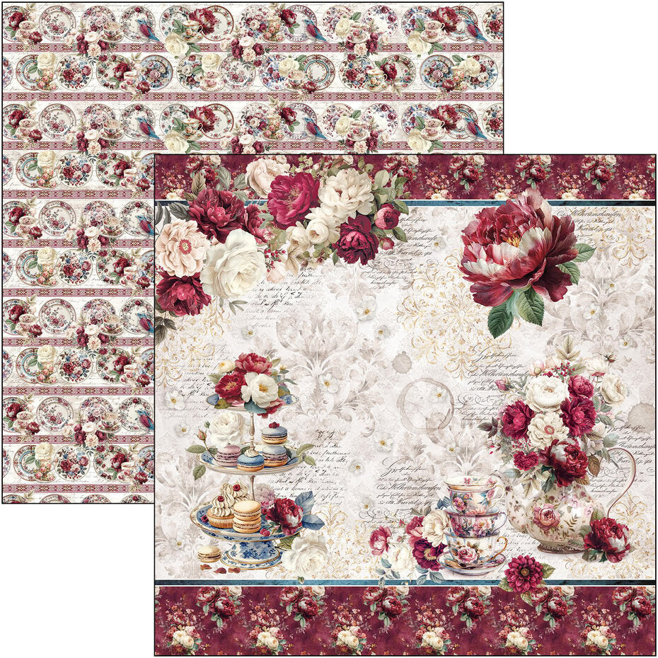 Ciao Bella Bohemian Burgundy 12x12 Inch Paper Pad (12pcs) - CBPM099