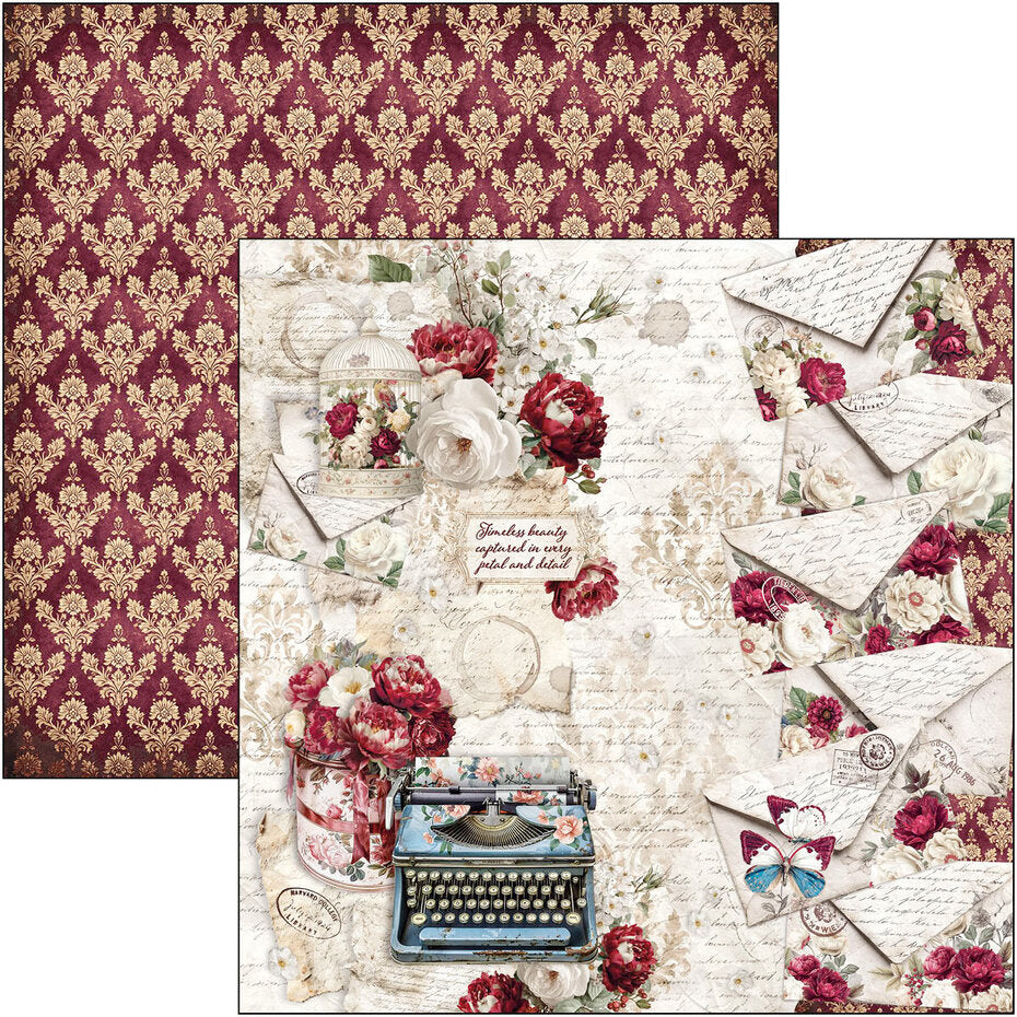 Ciao Bella Bohemian Burgundy 12x12 Inch Paper Pad (12pcs) - CBPM099