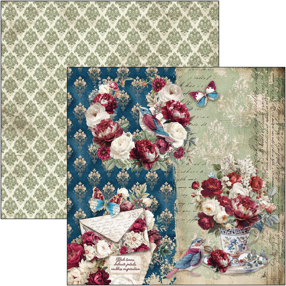 Ciao Bella Bohemian Burgundy 12x12 Inch Paper Pad (12pcs) - CBPM099