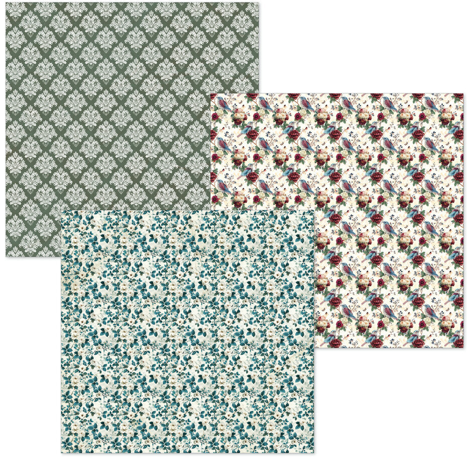 Ciao Bella Bohemian Burgundy 6x6 Inch Deluxe Paper Silver & Vellum Dual Pack Mixed (6pcs) - CBXQ012