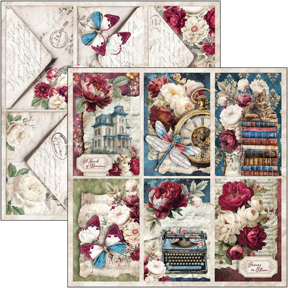 Ciao Bella Bohemian Burgundy 8x8 Inch Paper Pad (12pcs) - CBH099