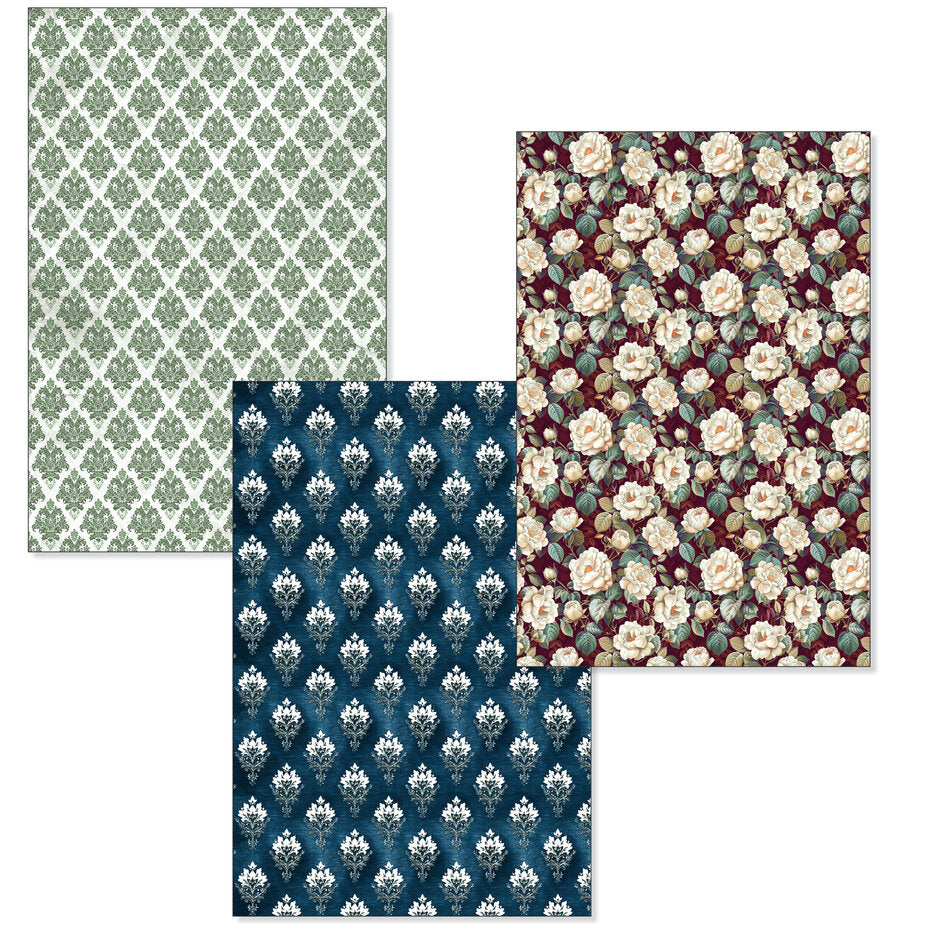 Ciao Bella Bohemian Burgundy A4 Deluxe Paper Silver & Vellum Dual Pack Mixed (6pcs) - CBX012
