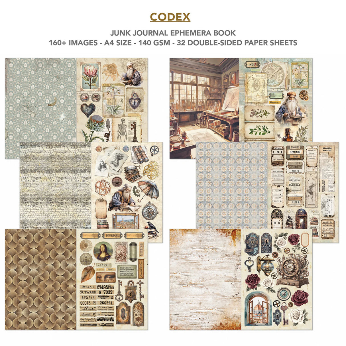 Ciao Bella Codex A4 Junk Journal Ephemera Book (32pcs) (CBB008)