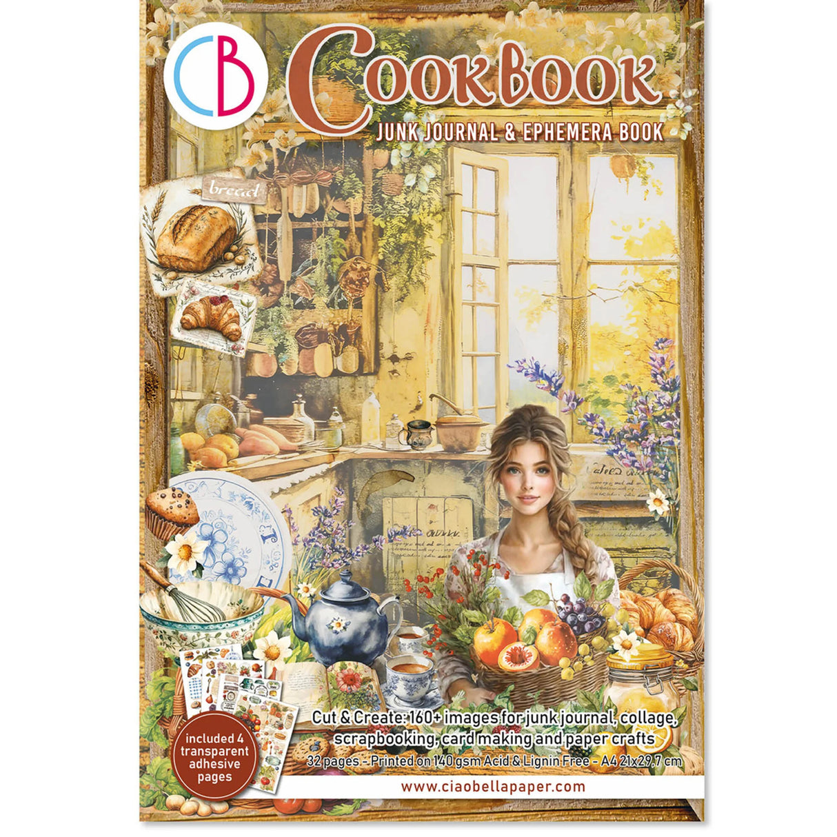 Ciao Bella Cookbook A4 Junk Journal Ephemera Book (32pcs) (CBB009)