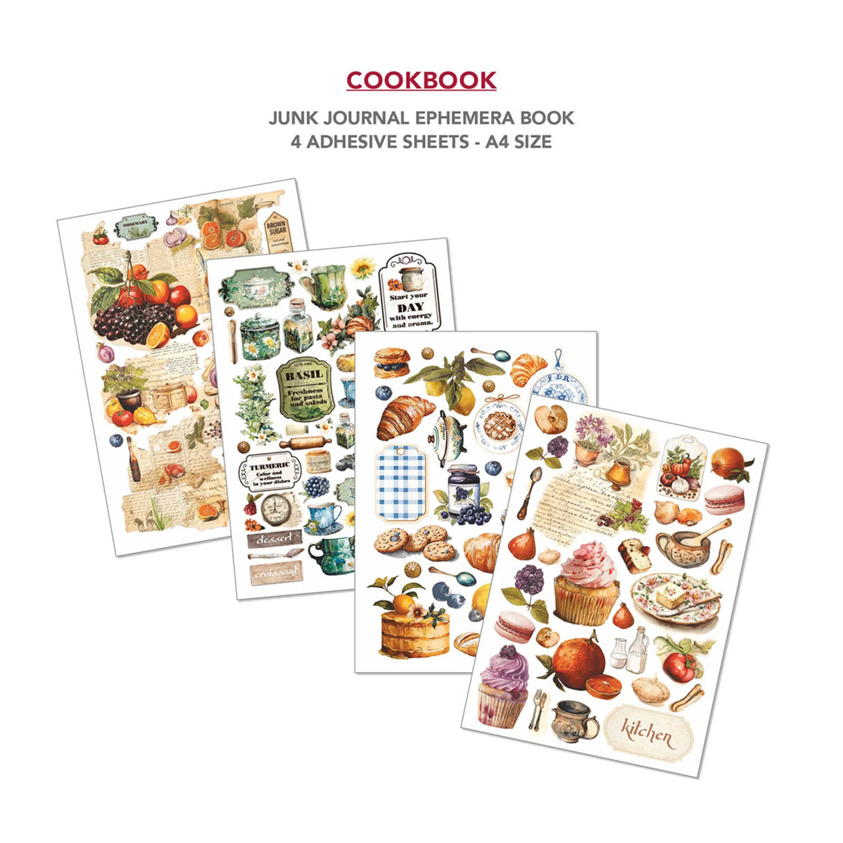 Ciao Bella Cookbook A4 Junk Journal Ephemera Book (32pcs) (CBB009)