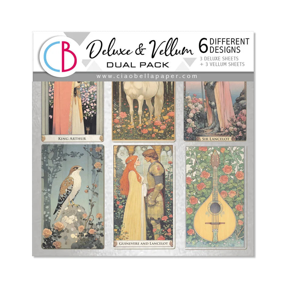 Ciao Bella Courtly Love 6x6 Inch Deluxe Paper Silver & Vellum Dual Pack Mixed (6pcs) CBXQ010