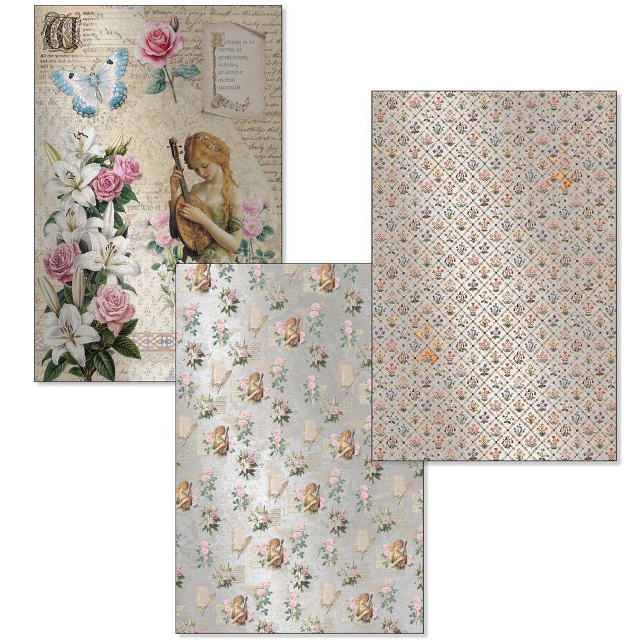 Ciao Bella Courtly Love A4 Deluxe Paper Silver & Vellum Dual Pack Mixed (6pcs) CBX010