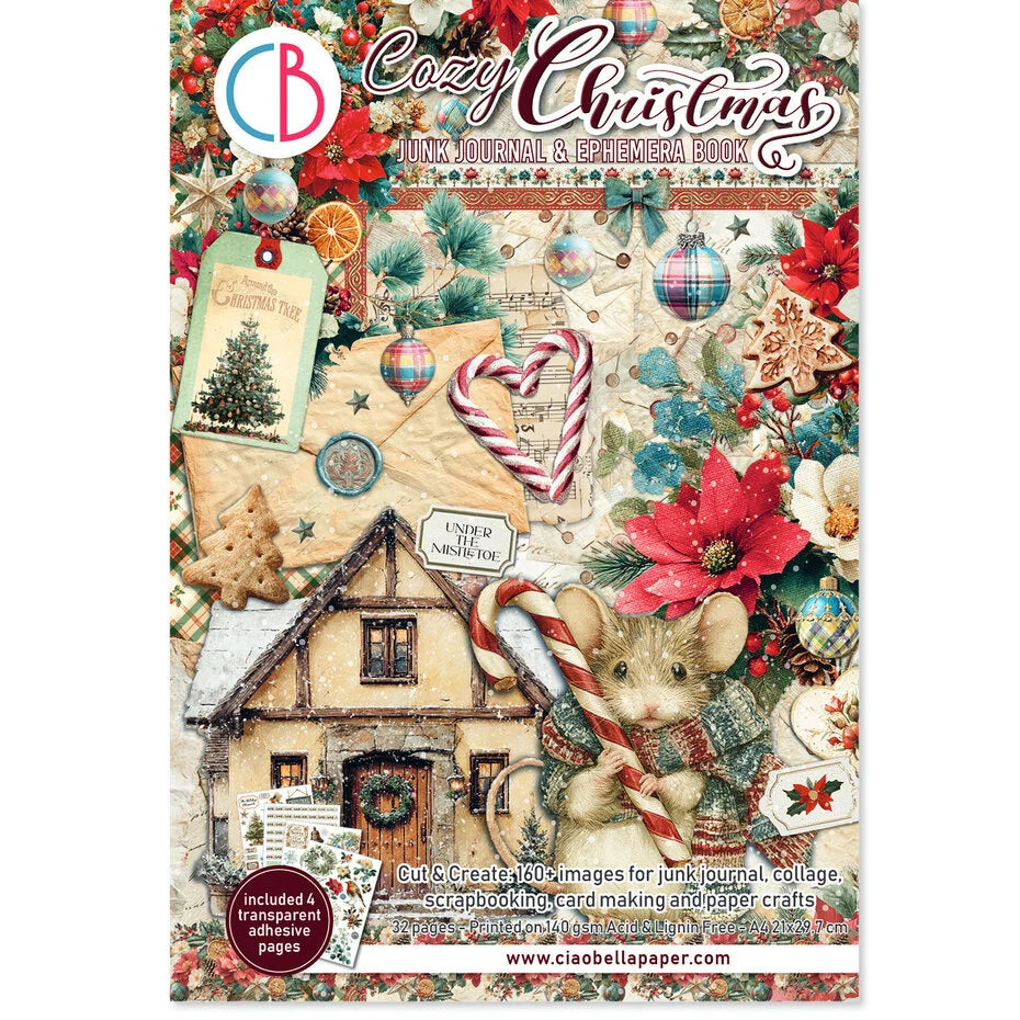 Ciao Bella Cozy Christmas A4 Junk Journal Ephemera Book (32pcs) - CBB031