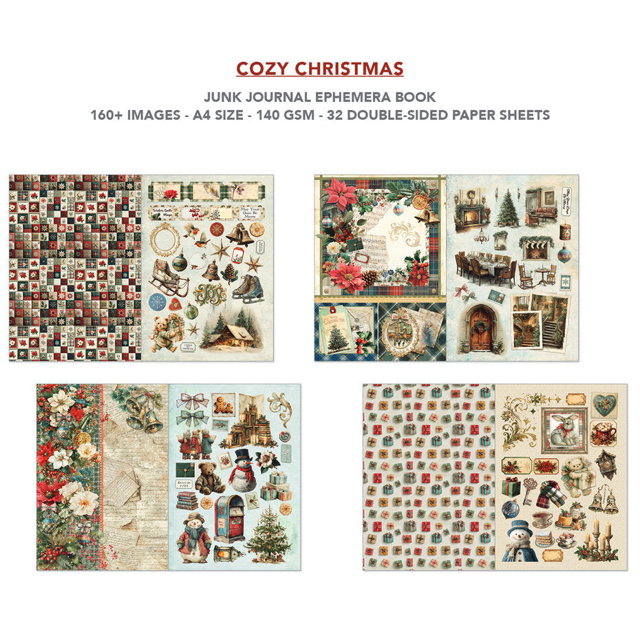 Ciao Bella Cozy Christmas A4 Junk Journal Ephemera Book (32pcs) - CBB031