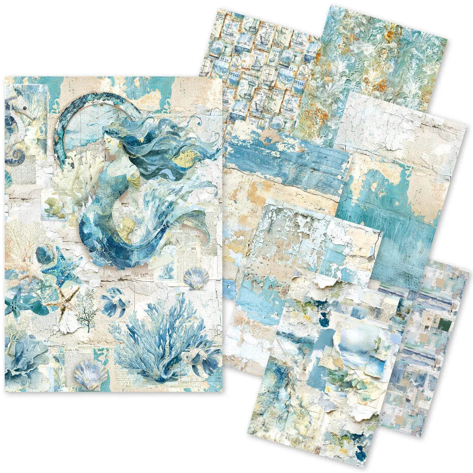 Ciao Bella Edge of the Ocean Craftmix Mixed A5 Paper Pack (8pcs) MC008