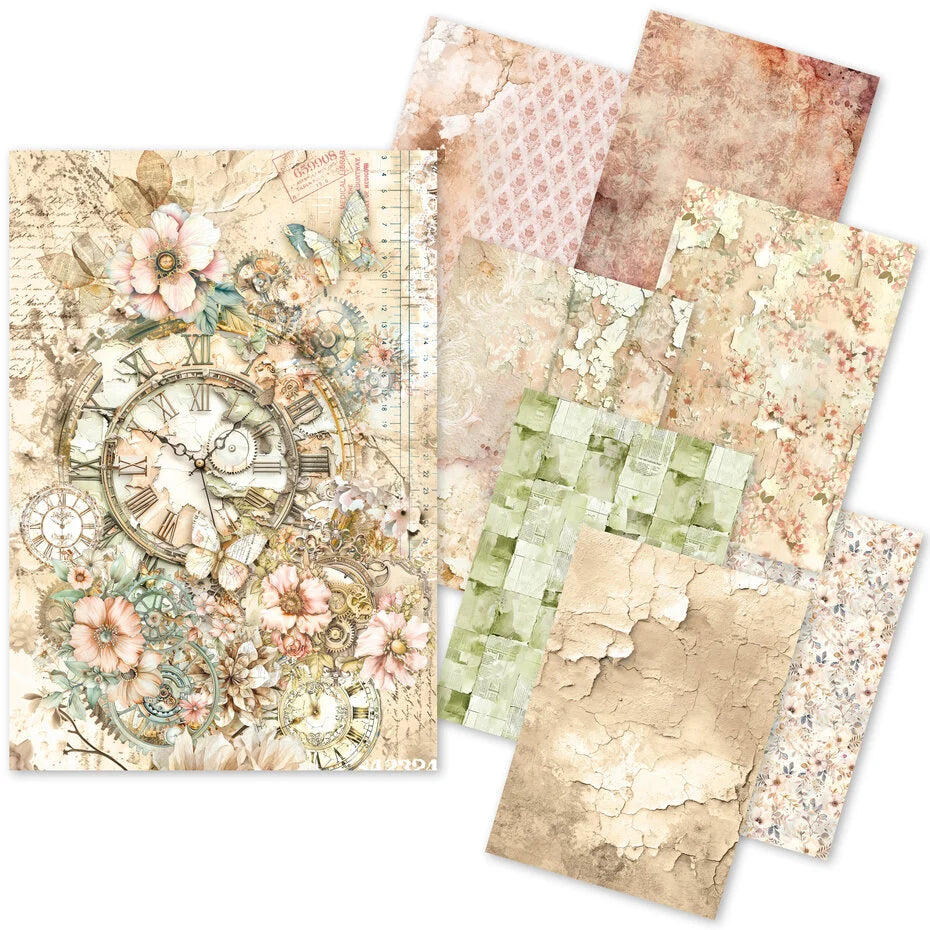 Ciao Bella Lost in Time Craftmix Mixed A5 Paper Pack (8pcs) MC007