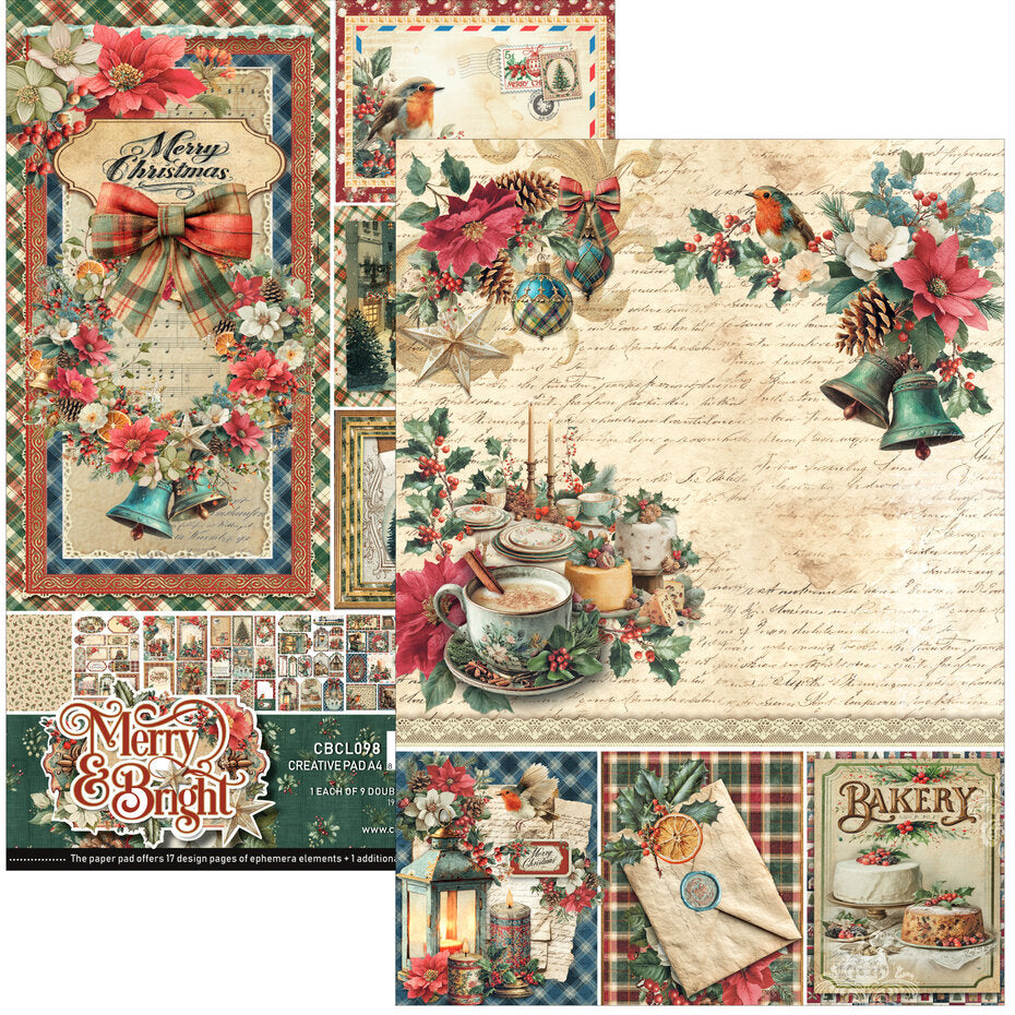 Ciao Bella Merry & Bright A4 Creative Pad (9pcs) - CBCL098