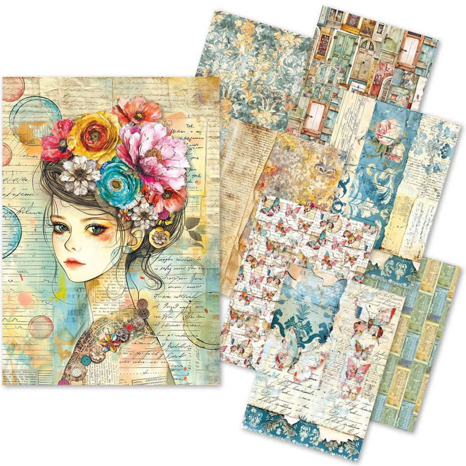 Ciao Bella Quintessential Craftmix Mixed A5 Paper Pack (8pcs) (MC003)
