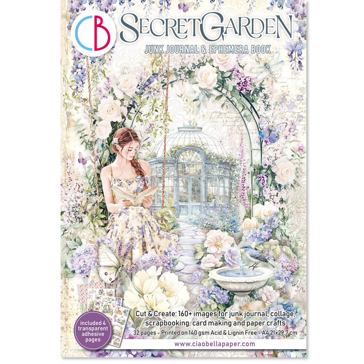 Ciao Bella Secret Garden A4 Junk Journal Ephemera Book (32pcs) (CBB007)