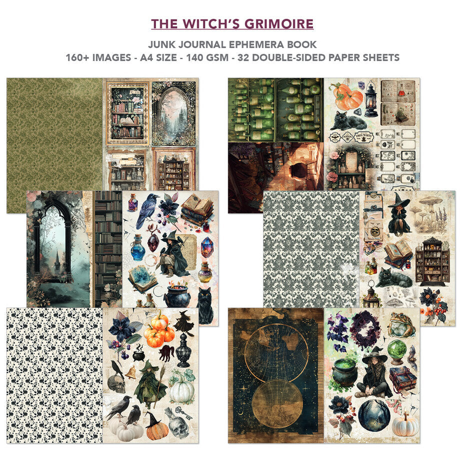 Ciao Bella The Witch's Grimoire A4 Junk Journal Ephemera Book (32pcs) - CBB029