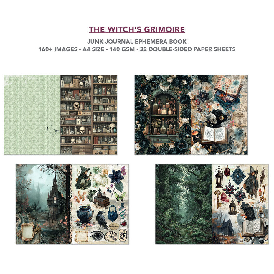 Ciao Bella The Witch's Grimoire A4 Junk Journal Ephemera Book (32pcs) - CBB029