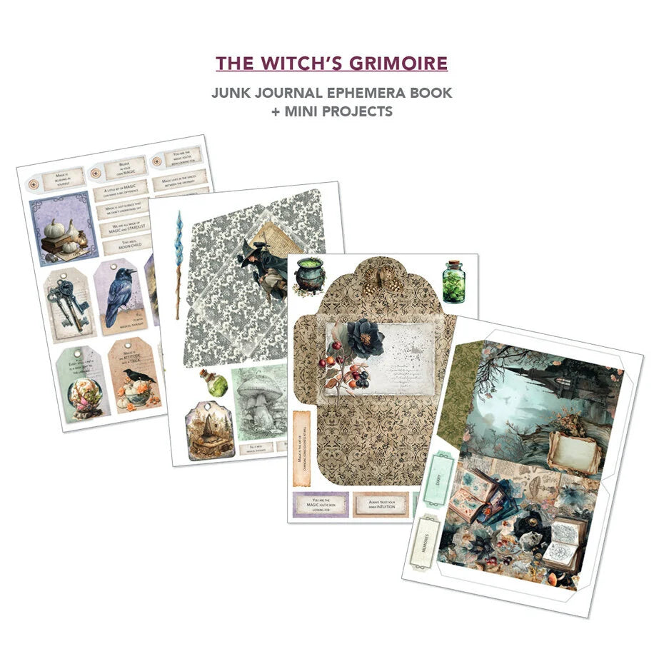 Ciao Bella The Witch's Grimoire A4 Junk Journal Ephemera Book (32pcs) - CBB029