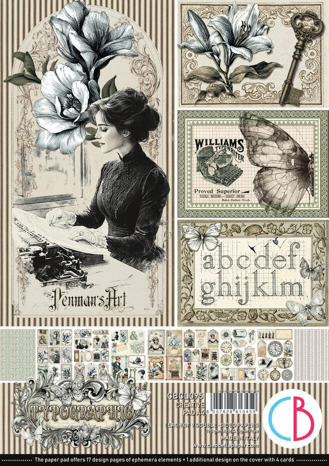 Ciao Bella Typographic A4 Creative Pad (CBCL095)