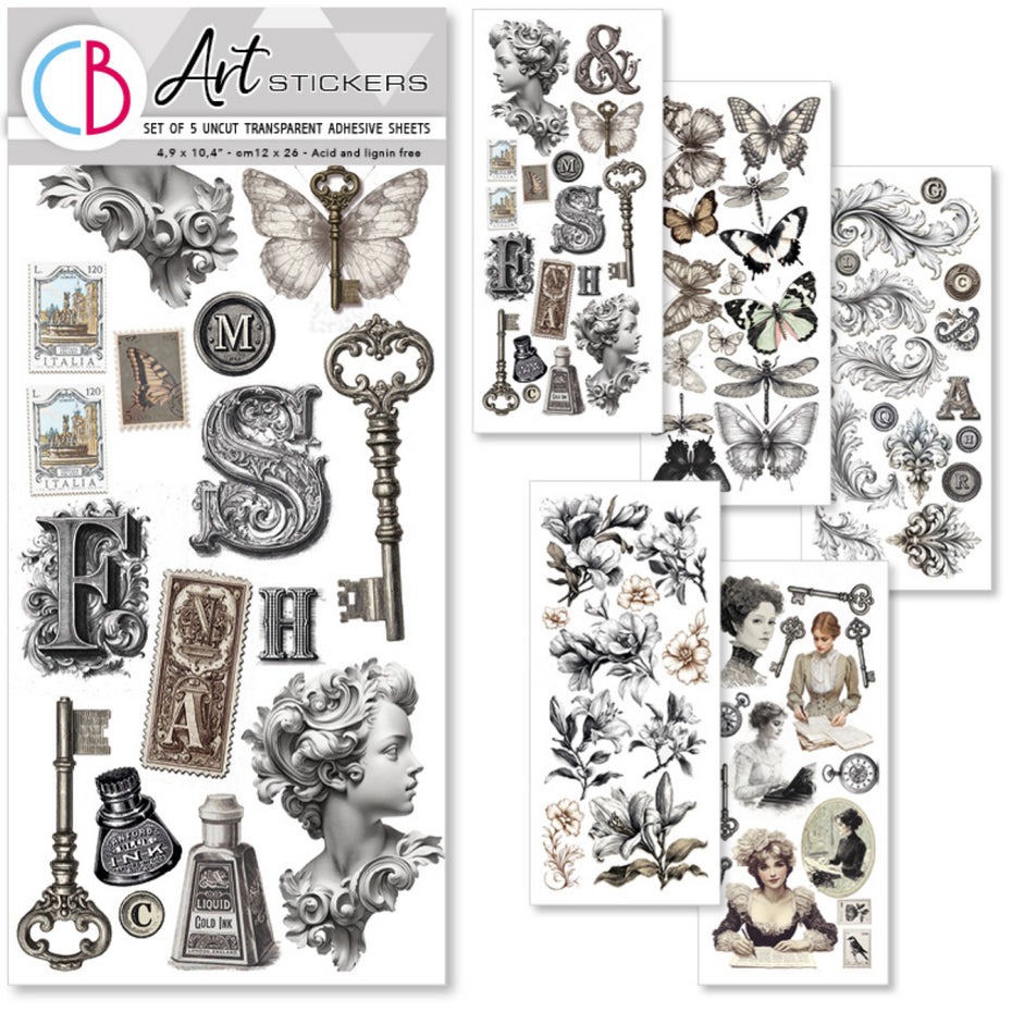 Ciao Bella Typographic Transparent Adhesive Sheets (CBI014)