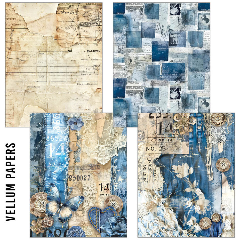 Ciao Bella Urban Blue Denim Craftmix Mixed A5 Paper Pack (8pcs) (MC002)