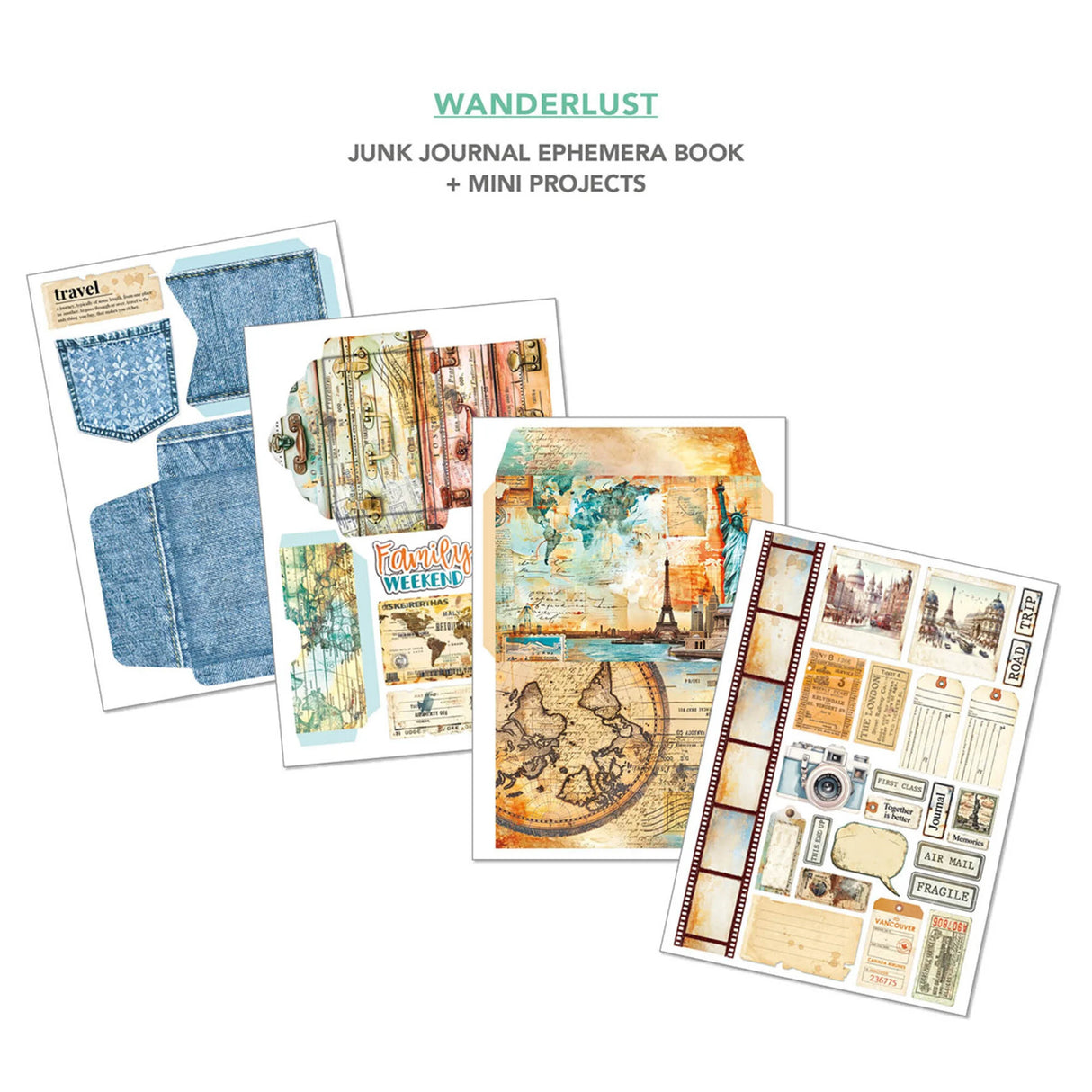 Ciao Bella Wanderlust A4 Junk Journal Ephemera Book (32pcs) (CBB006)