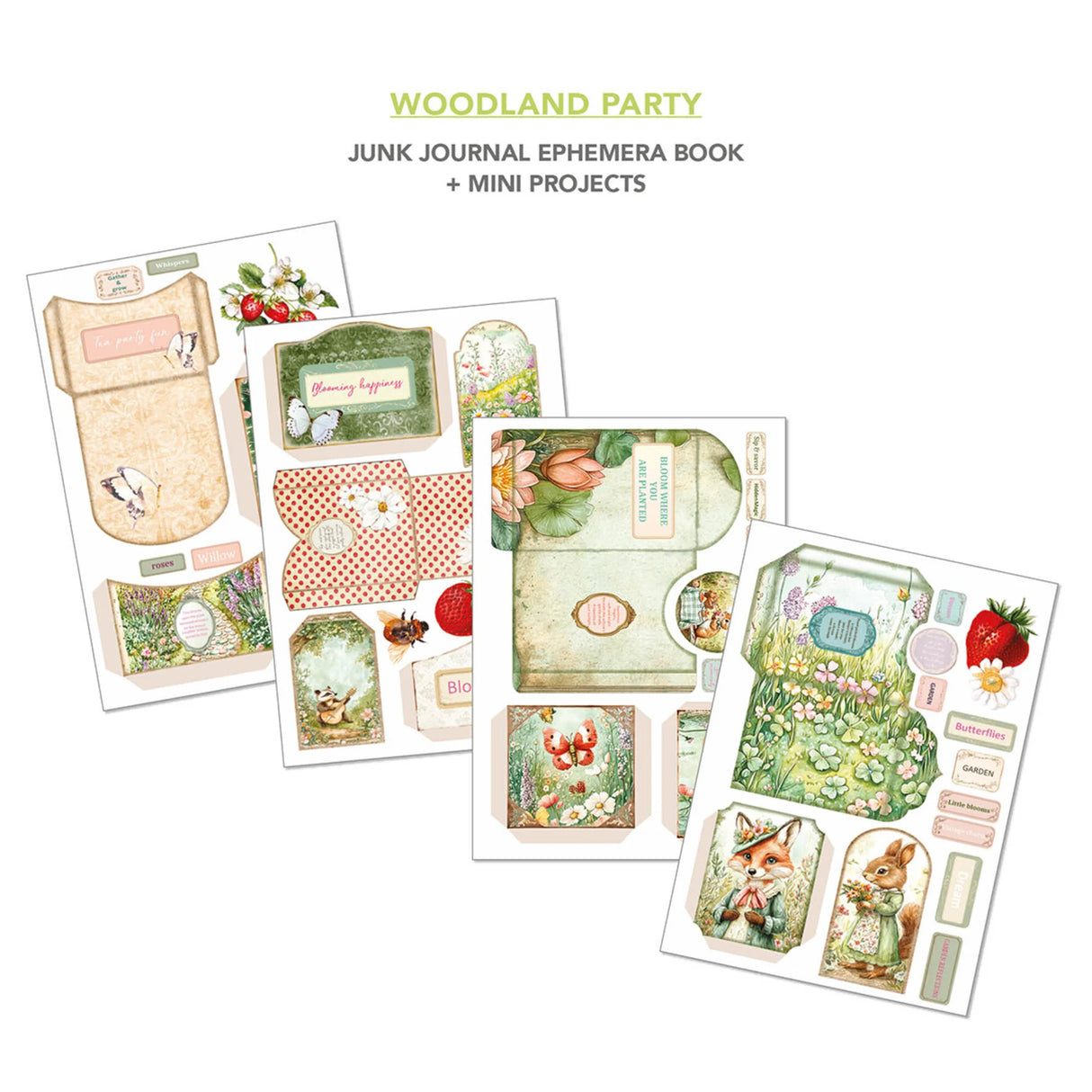 Ciao Bella Woodland Party A4 Junk Journal Ephemera Book (32pcs) (CBB011)