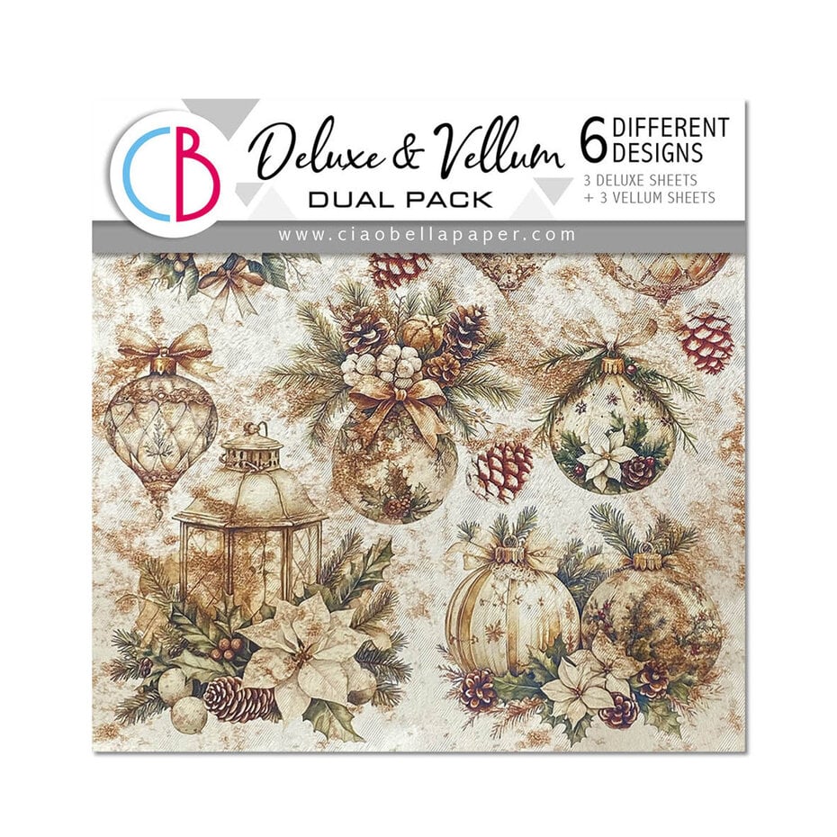 Ciao Bella Winter Season 6x6 Inch Deluxe Paper Pearl Copper & Vellum Dual Pack Mixed (6pcs) (CBXQ001)