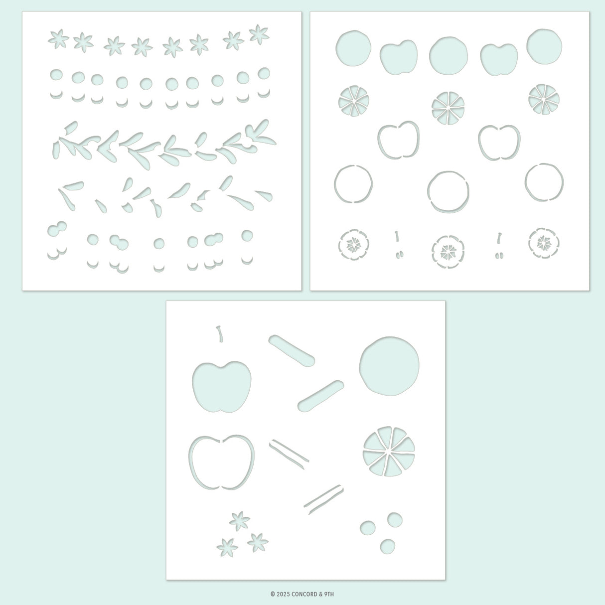 Concord & 9th Citrus & Spice Stencil Pack (4 qty; 6 x 6)