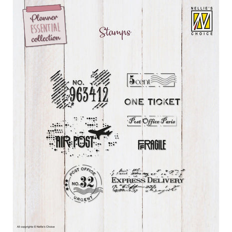 Nellie Snellen Clear Stamp Planner Essential Vintage Labels (NSCS009)