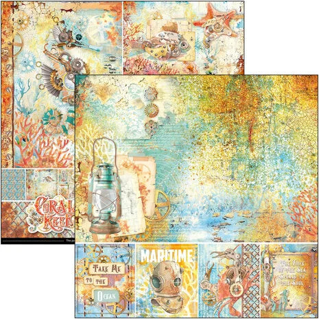 Ciao Bella Coral Reef 8x8 Inch Paper Pad (12pcs) (CBH078)