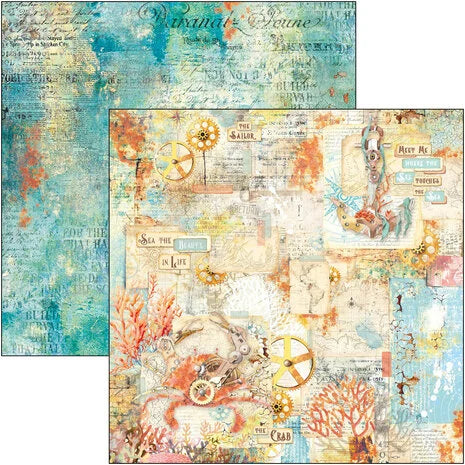 Ciao Bella Coral Reef 8x8 Inch Paper Pad (12pcs) (CBH078)